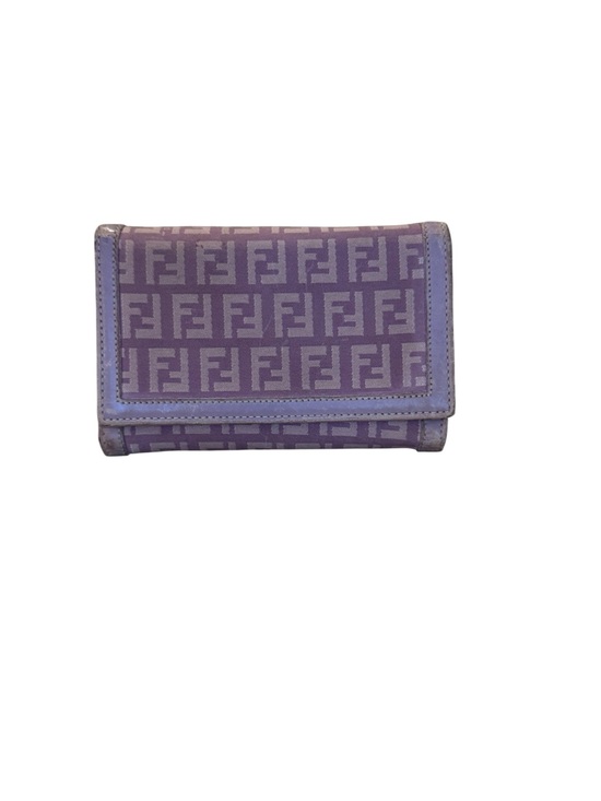 Fendi Handbags - Fendi Lavender Zucchino Compact Wallet